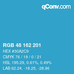 Color code: RGB 48 162 201 | qconv.com