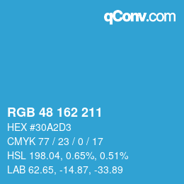 Color code: RGB 48 162 211 | qconv.com