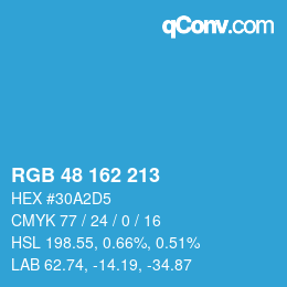 Color code: RGB 48 162 213 | qconv.com