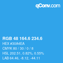 カラーコード: RGB 48 164.6 234.6 | qconv.com