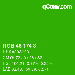 Color code: RGB 48 174 3 | qconv.com