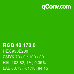 Color code: RGB 48 178 0 | qconv.com