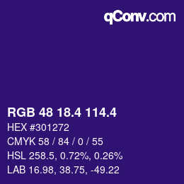 カラーコード: RGB 48 18.4 114.4 | qconv.com