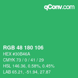 Color code: RGB 48 180 106 | qconv.com