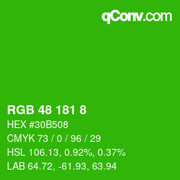 Color code: RGB 48 181 8 | qconv.com