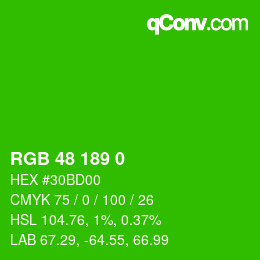 Color code: RGB 48 189 0 | qconv.com