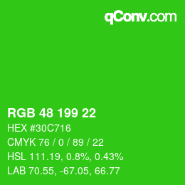 Color code: RGB 48 199 22 | qconv.com