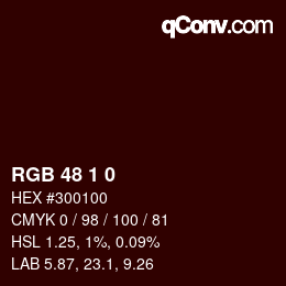 Color code: RGB 48 1 0 | qconv.com