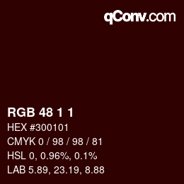 Color code: RGB 48 1 1 | qconv.com