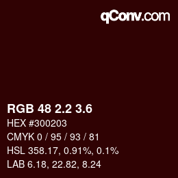 カラーコード: RGB 48 2.2 3.6 | qconv.com