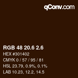 カラーコード: RGB 48 20.6 2.6 | qconv.com