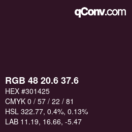 カラーコード: RGB 48 20.6 37.6 | qconv.com