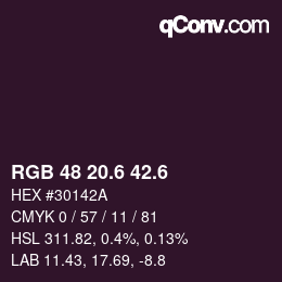 カラーコード: RGB 48 20.6 42.6 | qconv.com