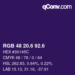 カラーコード: RGB 48 20.6 92.6 | qconv.com