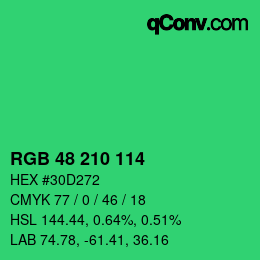Color code: RGB 48 210 114 | qconv.com