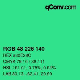 Color code: RGB 48 226 140 | qconv.com