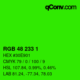 Color code: RGB 48 233 1 | qconv.com