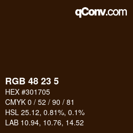 Color code: RGB 48 23 5 | qconv.com