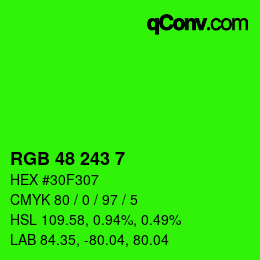 Color code: RGB 48 243 7 | qconv.com