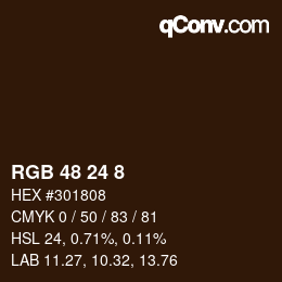 Color code: RGB 48 24 8 | qconv.com