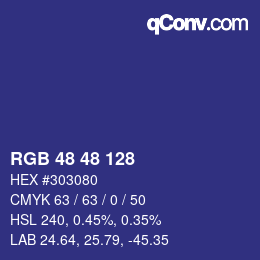 Color code: RGB 48 48 128 | qconv.com