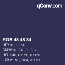 颜色代码: RGB 48 48 84 | qconv.com