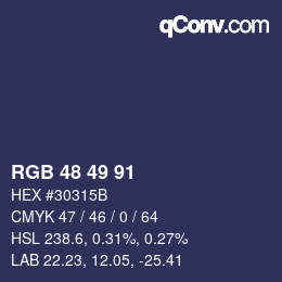 Código de color: RGB 48 49 91 | qconv.com