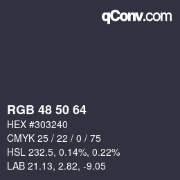Code couleur: RGB 48 50 64 | qconv.com