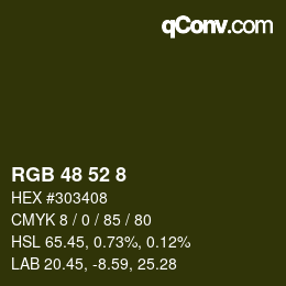 Color code: RGB 48 52 8 | qconv.com