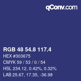 カラーコード: RGB 48 54.8 117.4 | qconv.com