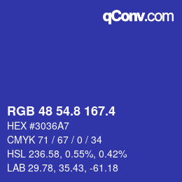 カラーコード: RGB 48 54.8 167.4 | qconv.com