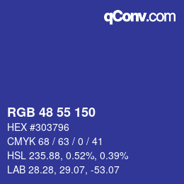 Color code: RGB 48 55 150 | qconv.com