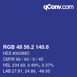 カラーコード: RGB 48 56.2 140.6 | qconv.com