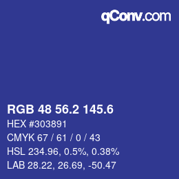 カラーコード: RGB 48 56.2 145.6 | qconv.com