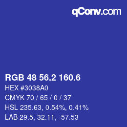 カラーコード: RGB 48 56.2 160.6 | qconv.com