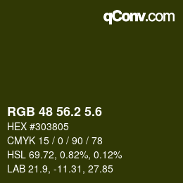 カラーコード: RGB 48 56.2 5.6 | qconv.com