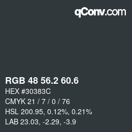 カラーコード: RGB 48 56.2 60.6 | qconv.com
