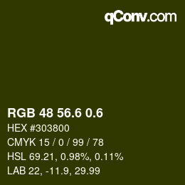 カラーコード: RGB 48 56.6 0.6 | qconv.com