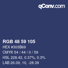 颜色代码: RGB 48 59 105 | qconv.com