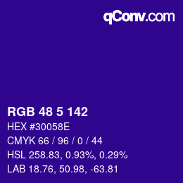 Color code: RGB 48 5 142 | qconv.com