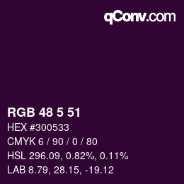 Color code: RGB 48 5 51 | qconv.com