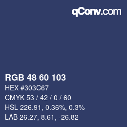 カラーコード: RGB 48 60 103 | qconv.com