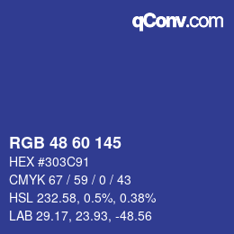 カラーコード: RGB 48 60 145 | qconv.com