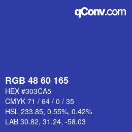カラーコード: RGB 48 60 165 | qconv.com