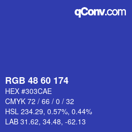 Color code: RGB 48 60 174 | qconv.com