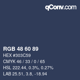 カラーコード: RGB 48 60 89 | qconv.com