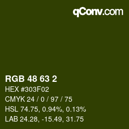 颜色代码: RGB 48 63 2 | qconv.com