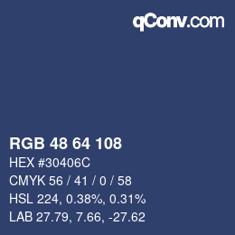 カラーコード: RGB 48 64 108 | qconv.com