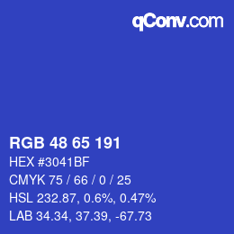 カラーコード: RGB 48 65 191 | qconv.com