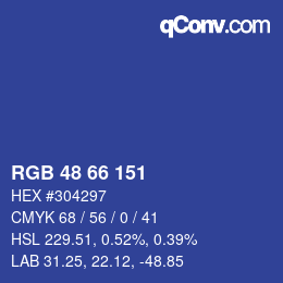 Color code: RGB 48 66 151 | qconv.com